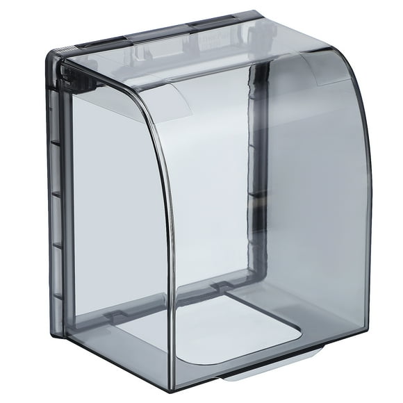 MOVTOTOP Single Outlet Covers Box, Clear Weatherproof Outlet Box Outdoor Electrical Outlet Covers Baby Safety Plug Protector For Socket Receptacle Home Improvement(4.52x3.93x3.07in)