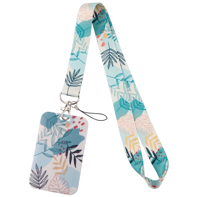 Green Plants Fresh Leaf ID Card Badge Lanyard Neck Strap for Key ID Card Phone Straps Badge Holder DIY Hanging Rope 9