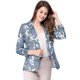 thumbnail image 2 of Allegra K Chaqueta Floral Frente Abierto Solapa Con Muescas Para Mujeres - Azul/L Unique Bargains Chaqueta, 2 of 6