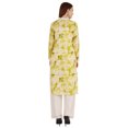 thumbnail image 3 of Bimba Printed Straight Kurti For Women Casual Summer Wear V-Neck W/ Lace Tunic Designer Kurta, 3 of 6