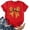 Red, variant on Women's Casual Printed Crew Neck Short Sleeve T-Shirt Soft Breathable Summer Top