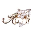 thumbnail image 2 of SmartBy Elegant Wedding Party Women Peacock Faux Pearl Rhinestone Inlaid Brooch Pin, 2 of 7