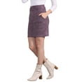 thumbnail image 4 of Falda de mujer Inspire Chic de ante sintético, de cintura alta, casual, con cinturón, falda lápiz XS, púrpura oscuro, 4 of 6