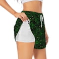 thumbnail image 2 of Haiem Green Bright Web with Spiders Women's 2 in 1 Running Shorts - Lightweight Athletic Workout Gym Yoga Breathable Sports Shorts Liner with Phone Pockets-Medium, 2 of 9