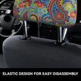 thumbnail image 6 of 2 PCS Car Headrest Cover, Colored Paisley Soft Car Seat Head Rest Cover Protector Interior Car Accessories Seat Covers for Cars Truck Auto Only Covers, 6 of 8