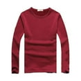 thumbnail image 1 of Minnieouse Top básico para hombre, ropa interior cálida de manga larga con cuello redondo, Base para clima frío, ropa de Color sólido, Jersey, Camisetas XXL Rojo Espesar, 1 of 6