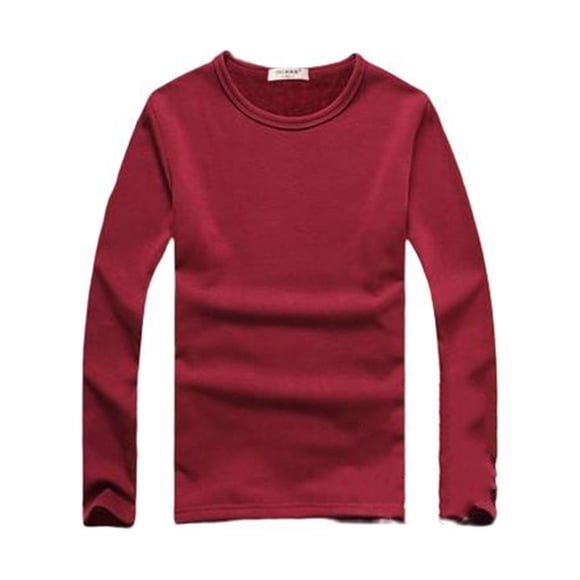 Sonducket Top básico para hombre, ropa interior de otoño, Base para clima frío, ropa de Color sólido, camiseta informal, deportes, ejercicio físico, Camisetas XXL Rojo Espesar Sonducket AP013161-16
