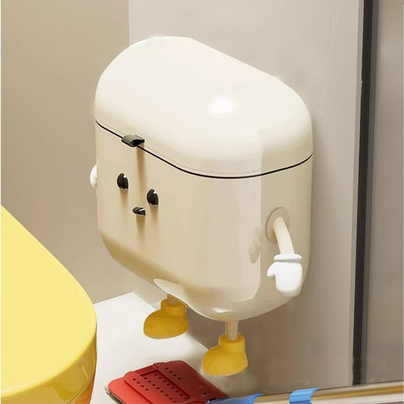 EGNMCR Kitchen Utensils Set, 9 Litre Hanging Trash Can With Lid Cute Kitchen Trash Can Food Waste Container Narrow Seam Plastic Trash Can RV Bathroom Compost Bin Under Sink Hanging Trash Can with Lid