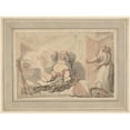 thumbnail image 2 of Thomas Rowlandson 18x14 Gold Ornate Wood Frame and Double Matted Museum Art Print Titled - The Disaster (ca. 1780-1825), 2 of 4