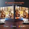 thumbnail image 3 of Magcubic 8K Support 1080P Native Android 14 Smart Projector with Auto Focus, 1100 ANSI, WiFi 6, 12W HiFi Stereo, HDR10+, 1.0:1 Throw Ratio for Home Theater & Gaming HY450Max, 3 of 13