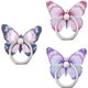 thumbnail image 1 of 3 piezas de soporte de anillo para teléfono celular con forma de mariposa, lindo soporte de dedo de metal pintado con patrón de mariposa, soporte de anillo para teléfono con rotación de 360 grados, 1 of 5