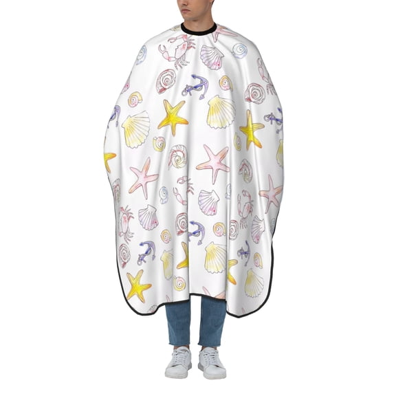 ZICANCN Hair Cutting Cape for Adults,Nautical Doodle Cape Salon Barber Cape for Hair Stylist Shampoo Capes Waterproof , 55x66 Inch
