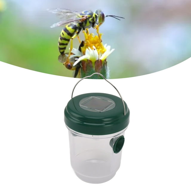 Atrapa Avispas, Trampa Para Avispas Con Energía Solar LED Trampas Impermeables De Chaqueta Amarilla Para Terraza De Jardín De Avispas Interiores Y Exteriores