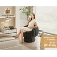 thumbnail image 2 of Mid Century Modern 360 Degree Barrel Swivel Accent Sofa Chair,Fluffy Velvet Fabric Lounge Wide Upholstered Pumpkin Reading Chair, Round Cloud Arm Chair for Living Room,Bedroom,Vanity., 2 of 6