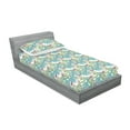 thumbnail image 2 of Summer Fitted Sheet & Pillow Sham Set, Flamingo Pattern with Leaves Modern Style Hawaiian Repetitive Design, Decorative Printed 2 Piece Bedding Decor, Twin, Rose Pale Green Seafoam, by Ambesonne, 2 of 2