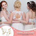 thumbnail image 3 of 4 Pcs Wrist Corsage Bracelets Rhinestone Wristlet Band White Prom Flower Bride Bridesmaid Wedding Wristbands for Engagement Party Ceremony Anniversary, 3 of 5