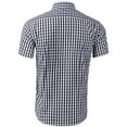 thumbnail image 3 of ZXLBBD Male Plaid Print Shirt Pocket Short Sleeve Turn Down Collar Shirt Button formal Shirt Casual Outdoor Loose Fit Daily Wear, 3 of 3