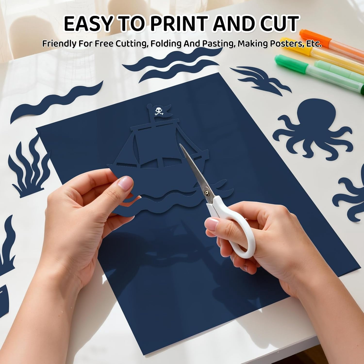 AllWays Plaza Cardstock 8.5 X 11, 40 Sheets Dark Blue Card Stock, 65lb/ 180gsm Copy Paper, Cardstock Printer Paper For Art, Painting, Invitations, DIY Cards, Craft, Construction, Office Supplies