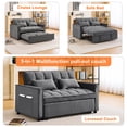 thumbnail image 4 of Hommoo Modern 3 in 1 Convertible Sleeper Sofa Bed, Pull Out Loveseat Couch Futon Sofa Bed with 3-Level Adjustable Back, Dark Gray, 4 of 7