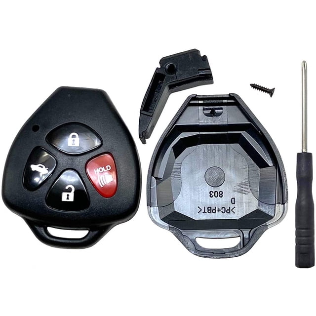 Cutting Not Required - Replacement Keyless Entry Remote Control 4 Buttons Key Fob Case Fits For Toyota Camry Avalon