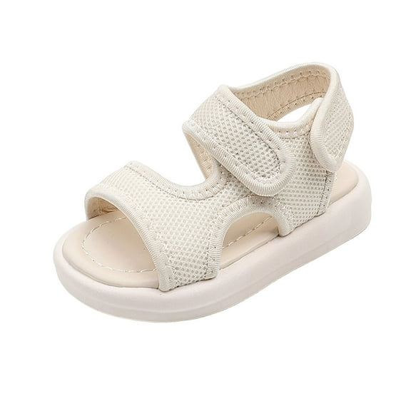 UngA Toddler Boy Sandals Toddler Boys Girls Buckle Sandals Comfort Open Toe Sandal with Adjustable Back Strap Beige,12.5