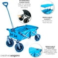 thumbnail image 5 of Creative Outdoor Foldable Wagon with Canopy and All Terrain Wheels, 150lbs Weight Capacity, Blue, 5 of 9