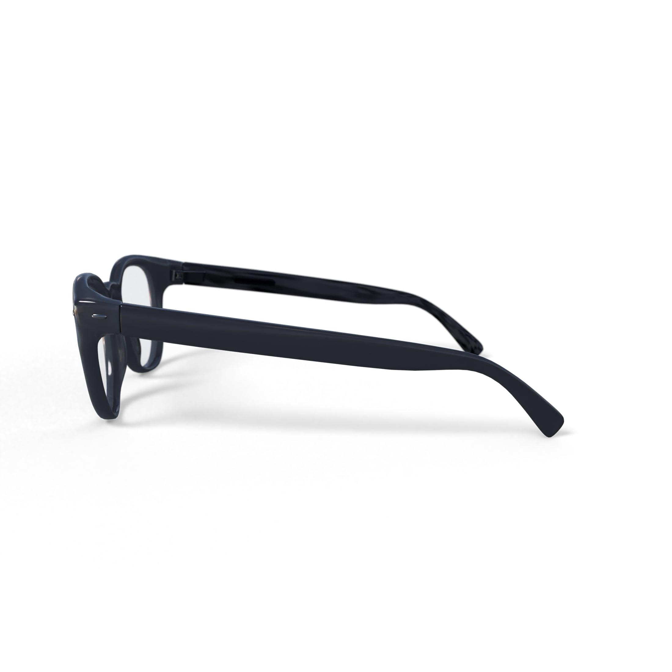 Nuance Audio Panthos Smart Glasses, Prescription Hearing Eyeglasses, Size 48, Shiny Black/Demo Lens
