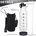 thumbnail image 2 of 26 oz Sports Glass Water Bottle with Straw & Time Marker, Motivational Daily Drinking Bottle for Bike, Walking, Travel, 2 of 6