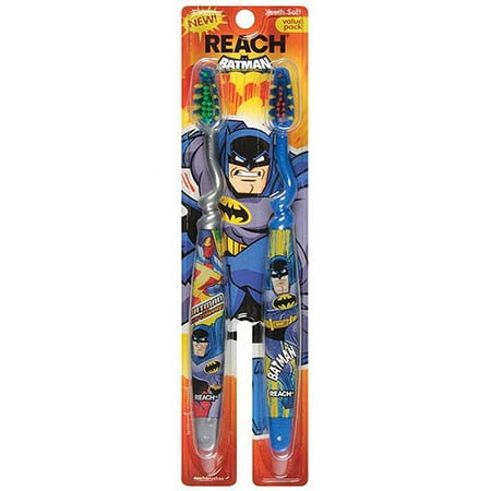 Reach Kids Toothbrushes Soft Value Pack, Batman- 2 Pk
