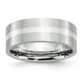 thumbnail image 1 of Cobalt Sterling Silver Inlay Satin 8mm Flat Band Ring 13 Size, 1 of 6