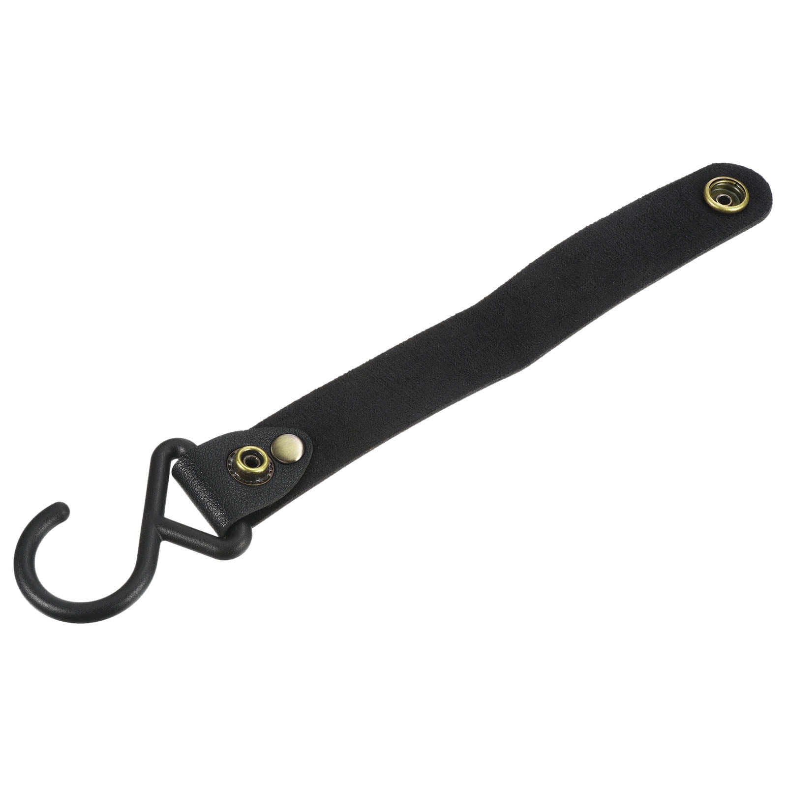 Unique Bargains PU Leather S Shelf Hooks Camping Hook Hanger Plastic Outdoor Black