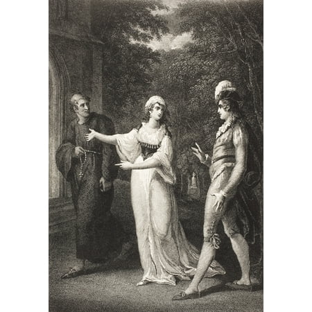 Twelfth Night Or What You Will Act Iv Scene Iii OliviaS Garden Sebastian Olivia And Priest From The Boydell Shakespeare Gallery Published Late 19Th Century After A Painting By William Hamilton Rolled