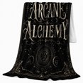 thumbnail image 2 of Mystical Arcane Alchemy Celestial Design, Mystical Celestial Art Scene, Warm Flannel Blanket for Home Library and Reading Nook, Celestial Art Lovers Housewarming Gift, Fantasy Home Decor, 2 of 9