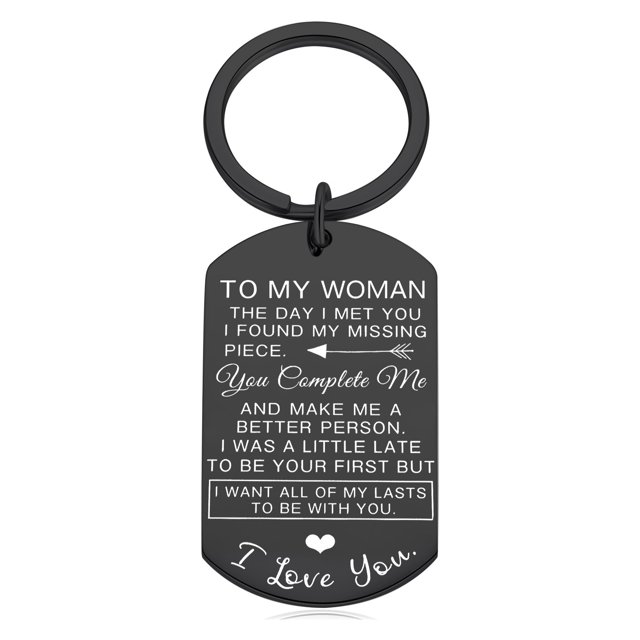 Llavero de acero inoxidable para el día de San Valentín, regalo de aniversario, pareja, marca militar, europeo y americano PARA MI HOMBRE/MUJER