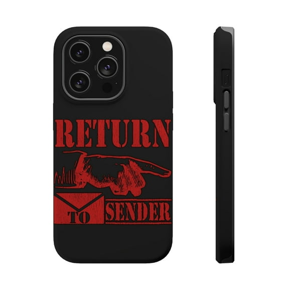 DistinctInk Tough Case for Apple iPhone 15 PRO (6.1" Screen), Compatible with MagSafe Charging - Return To Sender