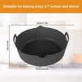 thumbnail image 4 of 2 Pcs Casserole en Silicone pour Friteuse à Air Chaud, Doublure Réutilisable pour Friteuse à Air, Panier Résistant à la Chaleur, Moule de Cuisson 7,87 Pouces avec Poignée, Accessoires pour Friteuse à Air, Doublures pour Four et Micro-Ondes, 4 of 9