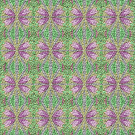 Ahgly Company Indoor Square Patterned Mauve Taupe Purple Novelty Area Rugs, 3' Square