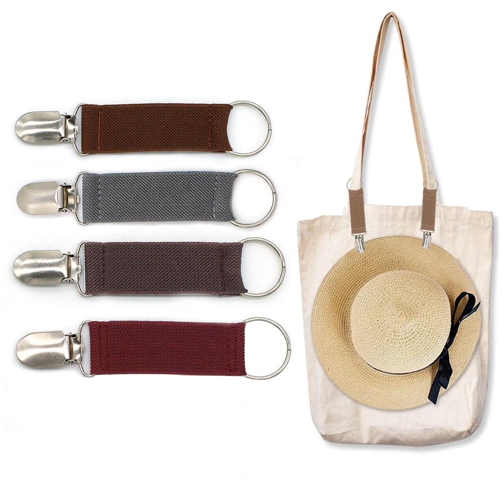 HJJMN 8Pcs Pince Élastique à Casquette en Acier Inoxydable, Pince à Chapeau de Voyage Mains Libres de Couleurs Assorties, Pince à Porte-Chapeaux Portable pour Sac à Main Portefeuille Extérieur