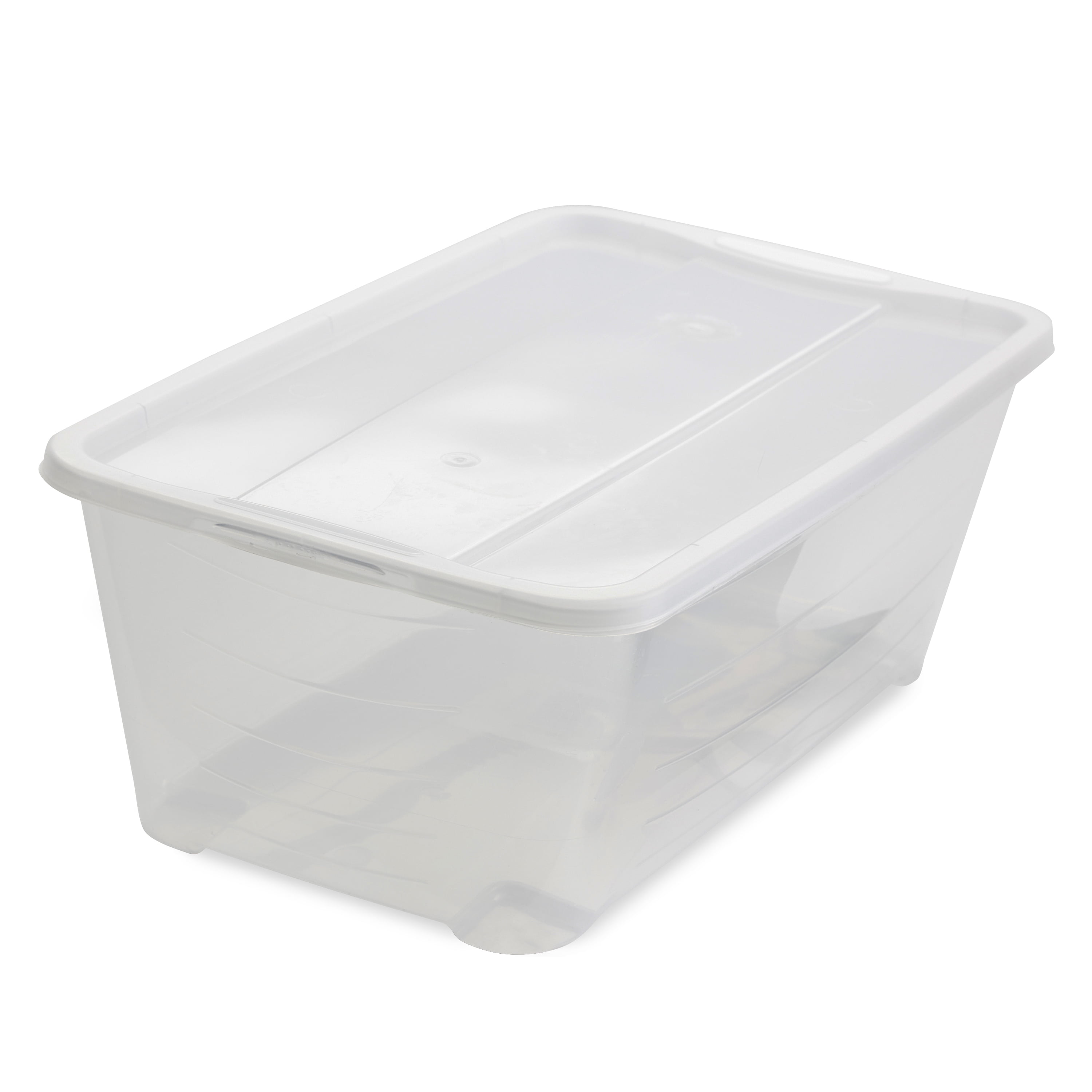 3510 Set of 60L Clear Plastic Stackable Space Savin Storage Boxes with Lid 