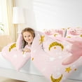 thumbnail image 4 of jejeloiu Gold Stars Moon Bedding Comforter Set,Pink Cute Axolotl Twin Comforter Sets,Chic Glitter Print Bedding Set For Kids,Super Cozy Room Decor Reversible,2pcs, 4 of 8