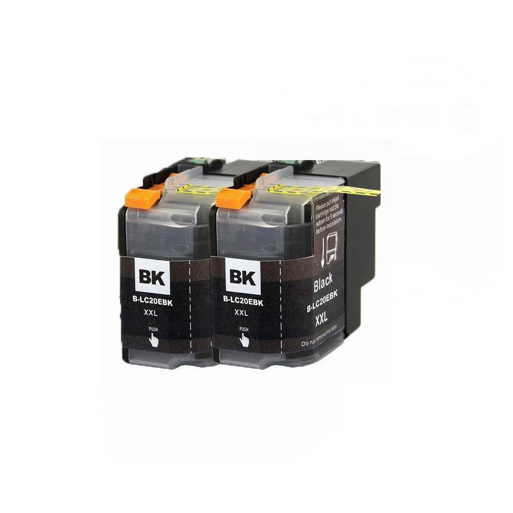 2 Packs Black LC20E LC20EBK XXL Ink Cartridge Compatible for Brother MFCJ5920DW