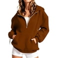 thumbnail image 6 of Women's Half Zip Hoodie Oversized Fleece Pullover Sweatshirt Drop Shoulder Kangaroo Pocket Cozy Fall Tops, S-2XL, 6 of 9