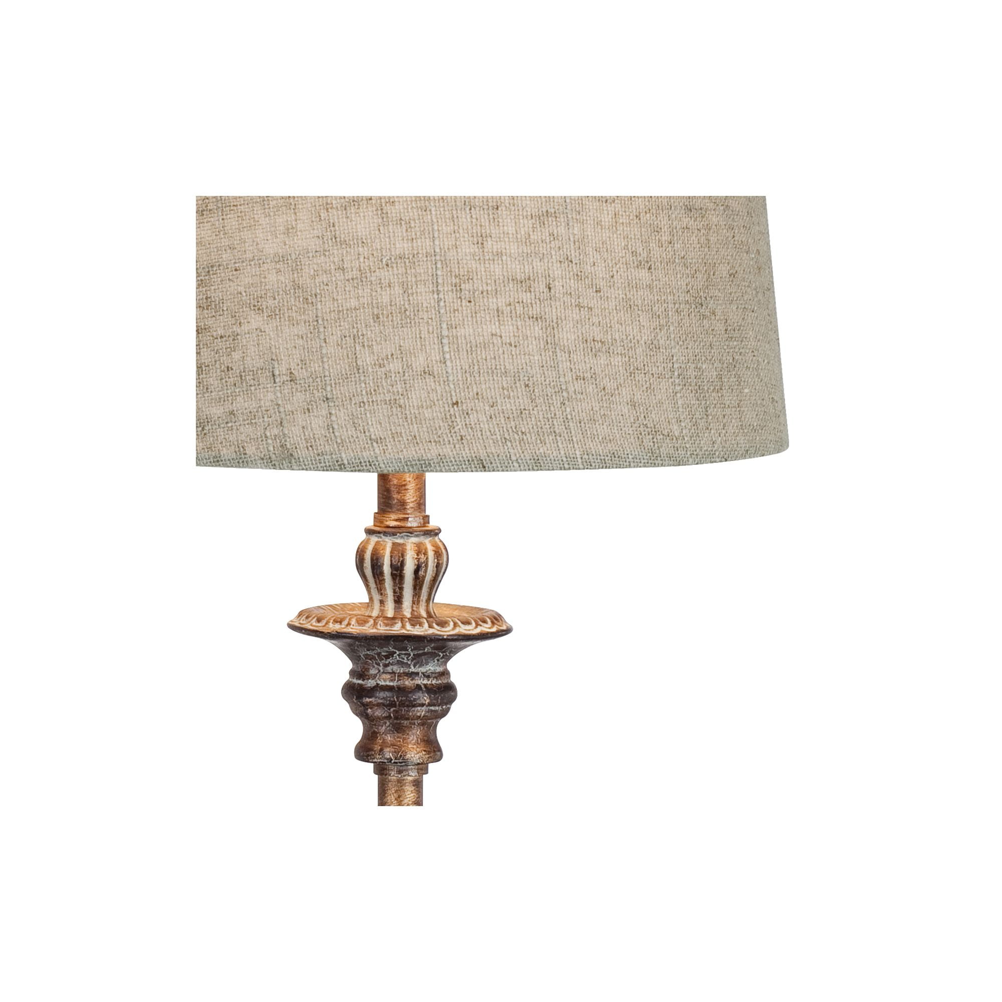 Regency Hill Bentley Traditional Buffet Table Lamp 31 1/2" Tall Weathered Brown Linen Fabric Drum Shade for Bedroom Living Room Bedside Nightstand