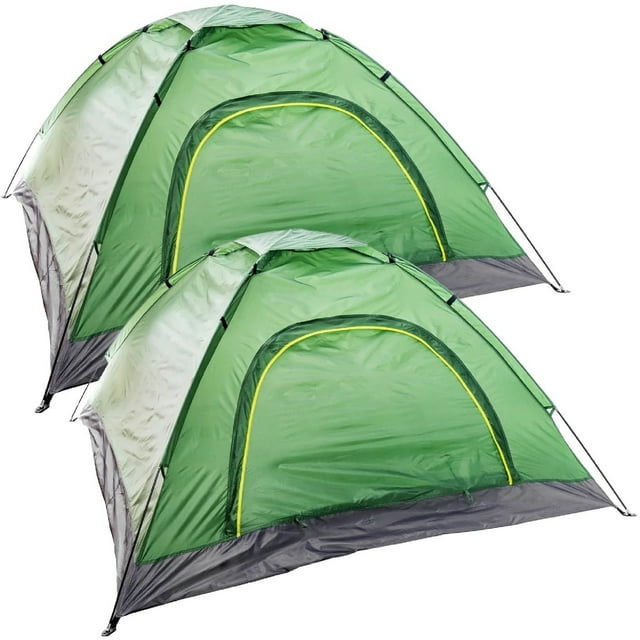 Lot de 10 en Vrac pour 4 Personnes, Installation Facile, Tentes Imperméables en Forme de Dôme pour la Randonnée en Plein Air, le Backpacking, le Camping et la Visite, Vert