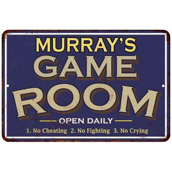 MURRAY'S Blue Game Room Sign Metal Wall Decor 8x12 208120002317