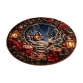 thumbnail image 2 of 3D Illusion Christmas Doormat – 23.62in Round Non-Slip Polyester Mat, Absorbent & Easy Clean, for Front Door Kitchen Bathroom Holiday Decor, 2 of 6