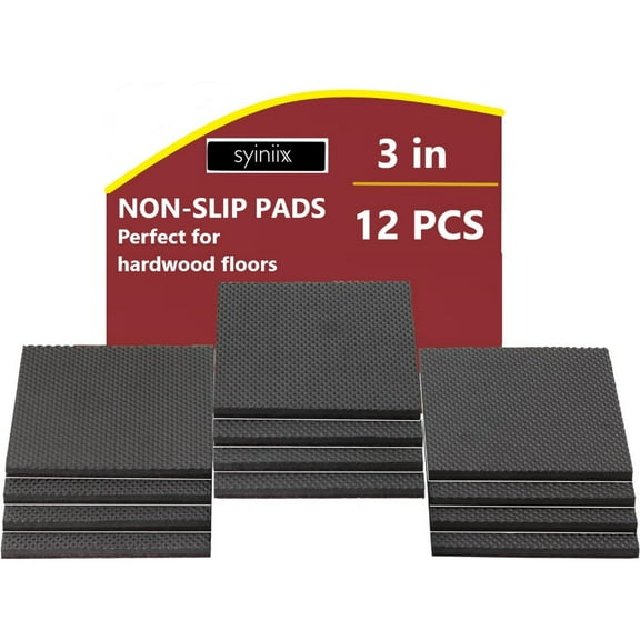 12pcs Non Slip Furniture Pads, 3" Furniture Grippers, Non Skid For Furniture Legs, Self Adhesive Rubber Feet Furniture Feet, Anti Skid Furniture Hardwood Floor Protector For Keep Couch Stoppers