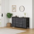 thumbnail image 3 of Tuekys Dresser TV Stand with Storage for 55'' TV, Bedroom TV Table Dresser with 10 Drawers and Power Outlet, TV & Media Console Table Furniture for Living Room, Black Oak, 3 of 10