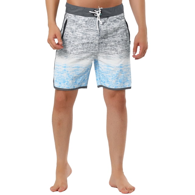 Bañadores de playa impresos de verano con cordón de contraste INSPIRE CHIC para hombres Gris 30