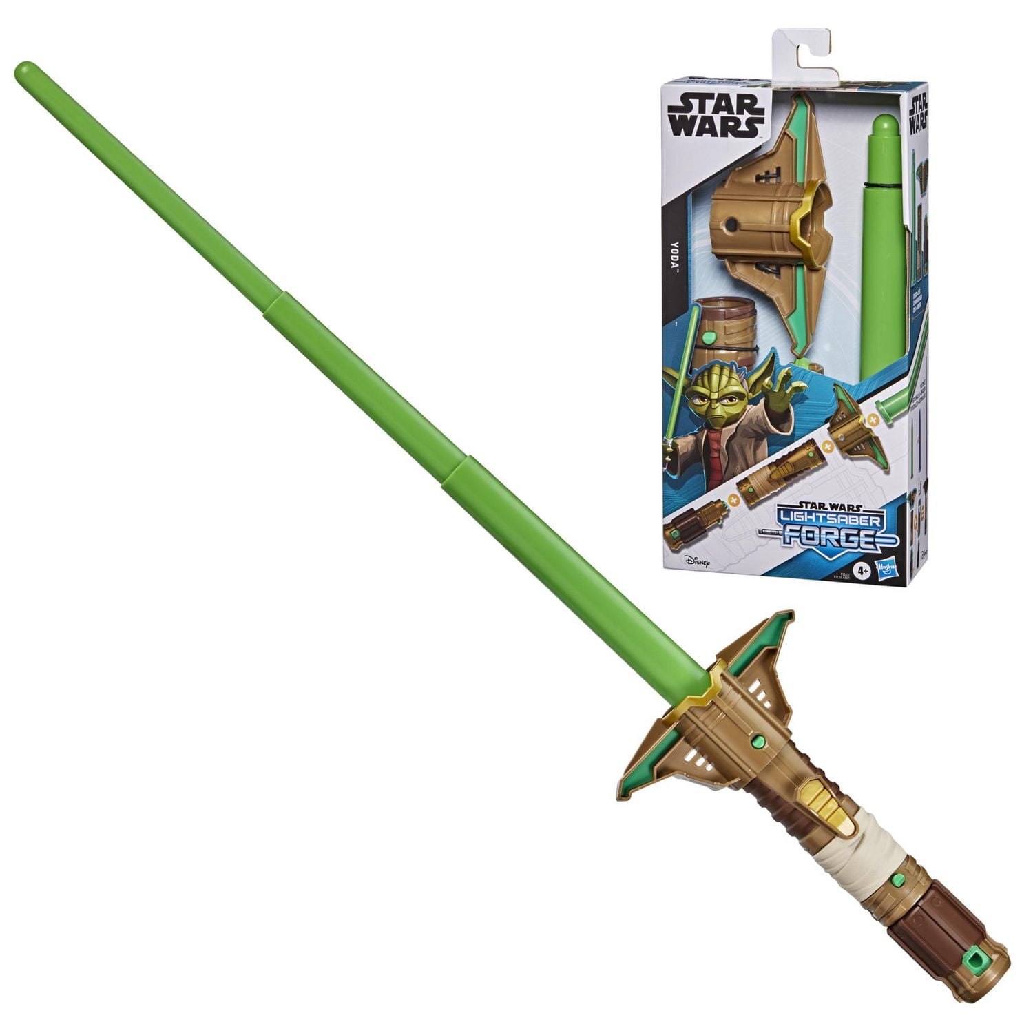 Star Wars Lightsaber Forge, Sabre laser de Yoda à lame verte extensible, jouet de déguisement personnalisable, pour enfants, dès 4 ans